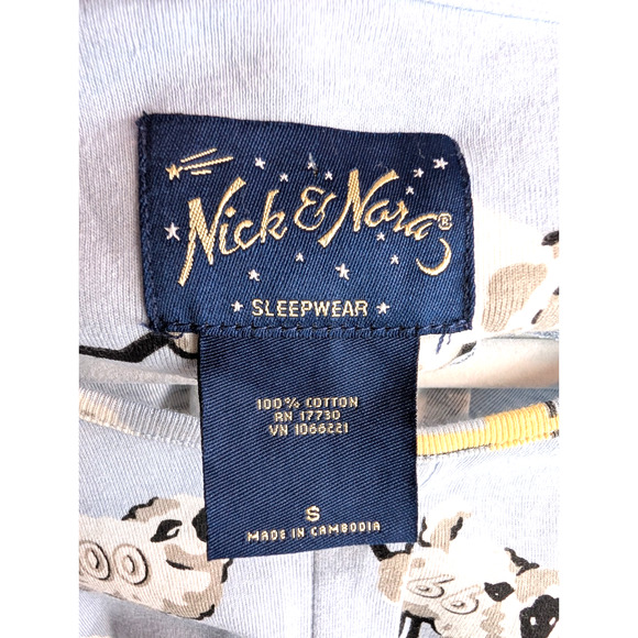 Nick & Nora Counting Sheep Pajama Set Pant Top Pants Blue Whimsical RARE NWT - Picture 7 of 14